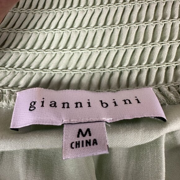 Gianni Bini Womens Smocked Sage Green Dress Size Medium - Picture 4 of 6